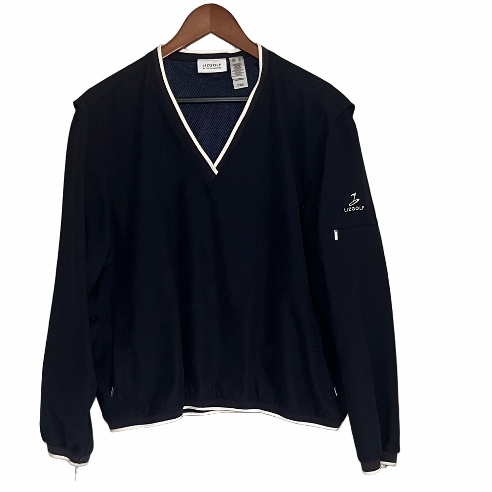 Liz Claiborne LIZGOLF Navy Blue Lightweight Pullover Golf Jacket XL